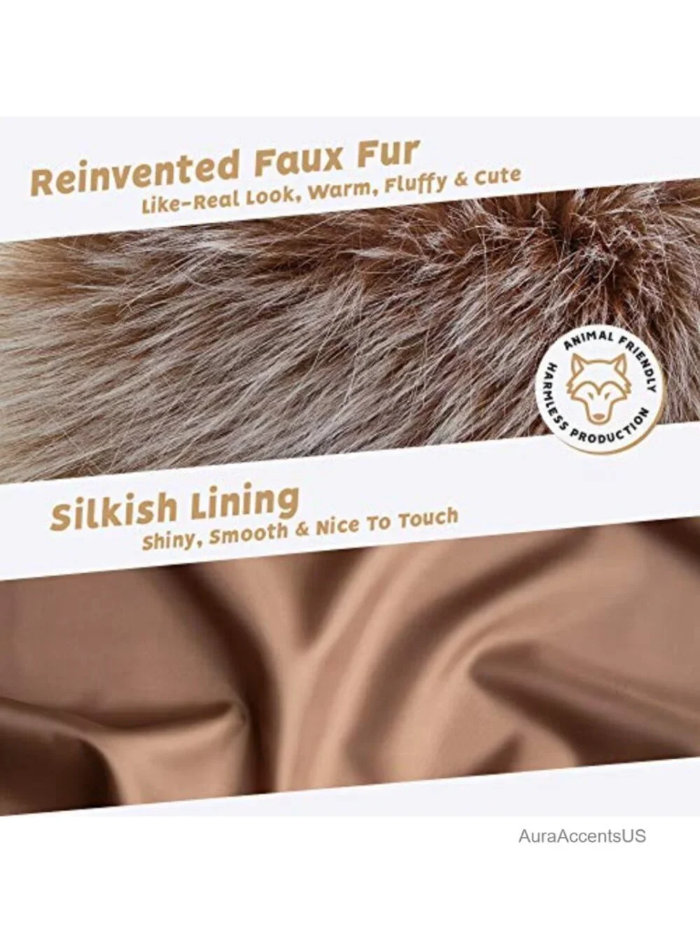 Detachable Faux Fur Scarf Shawl for Women - Winter Coat Wrap